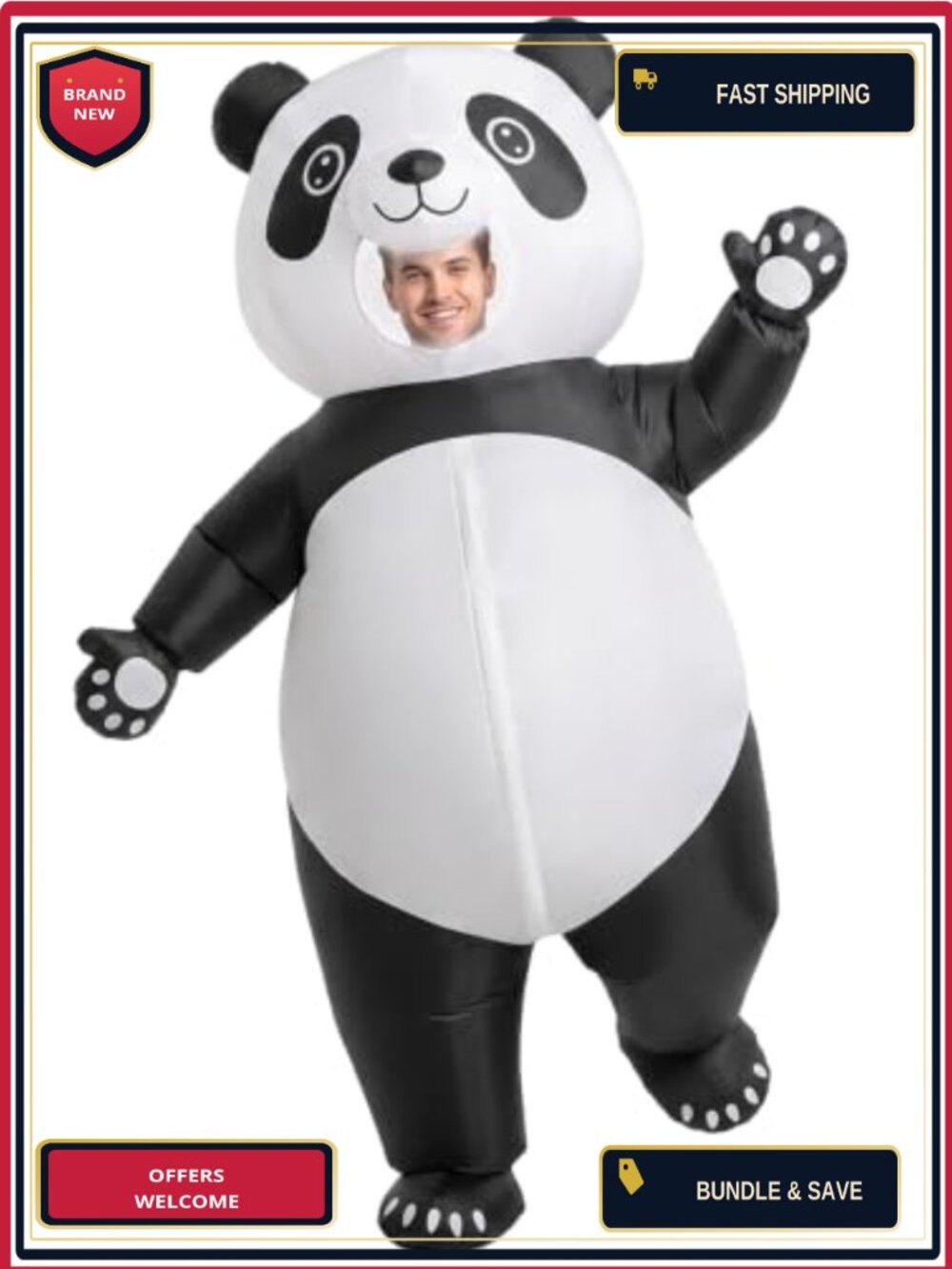 Inflatable Panda Costume Adult Blow Up Animal Full Body Halloween